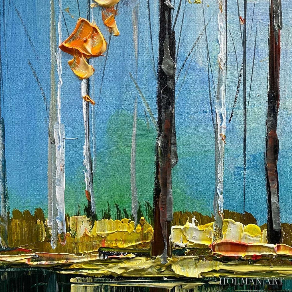 HOLMAN ART Autumn Reflections – Colorful Autumn Forest Landscape Oil Painting - image 3