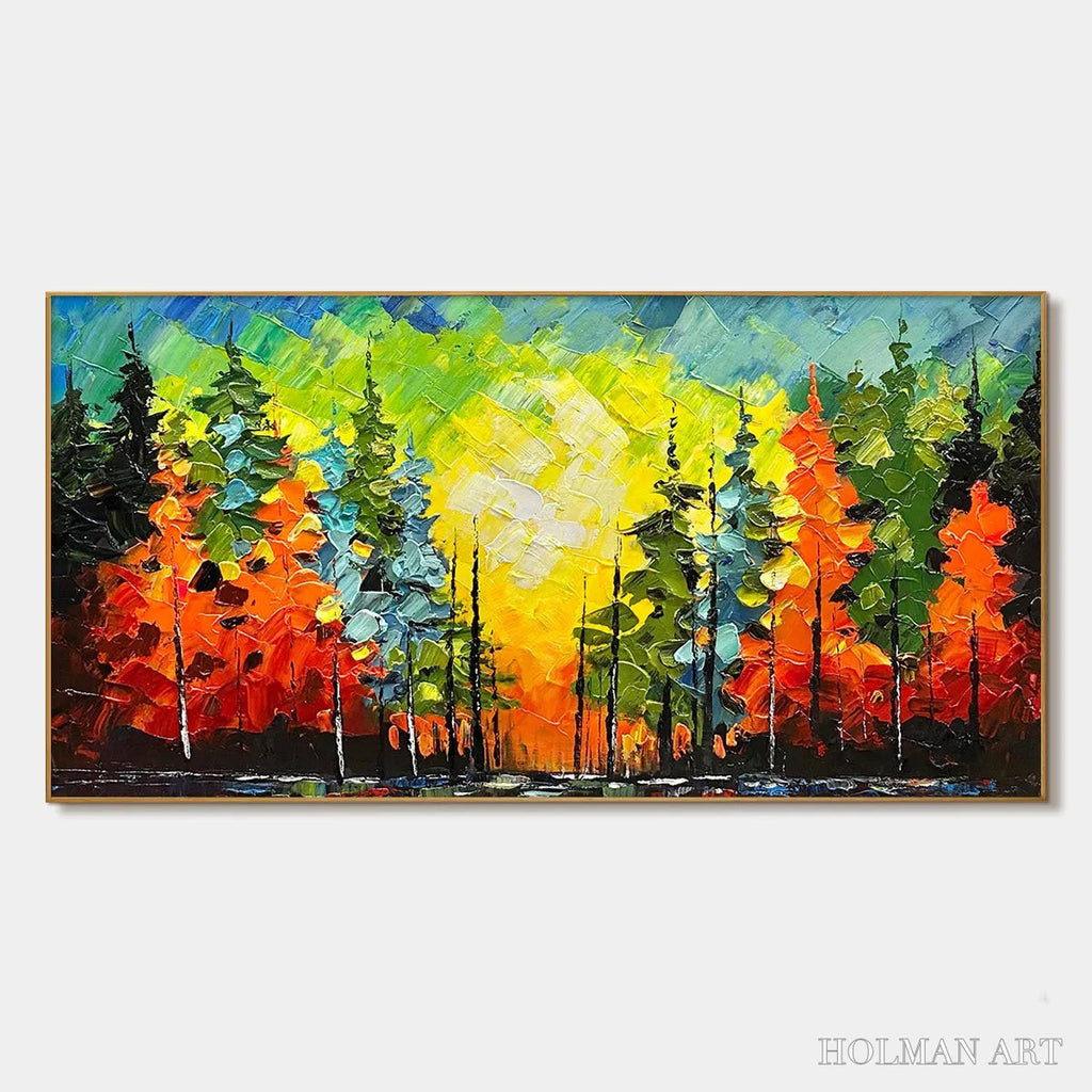 HOLMAN ART Autumn Symphony – Impasto Forest Painting in Vibrant Colors - image 1