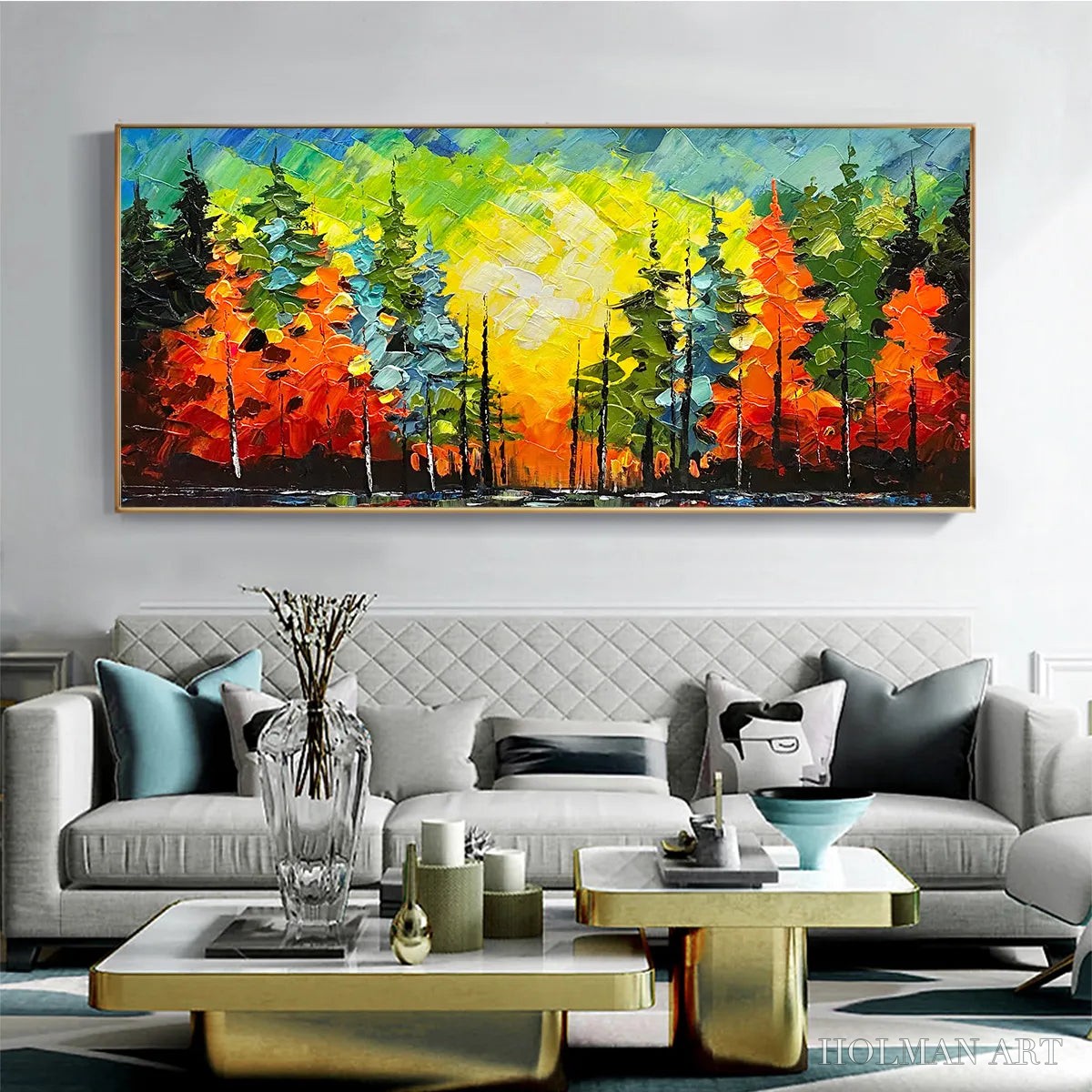 HOLMAN ART Autumn Symphony – Impasto Forest Painting in Vibrant Colors - image 2