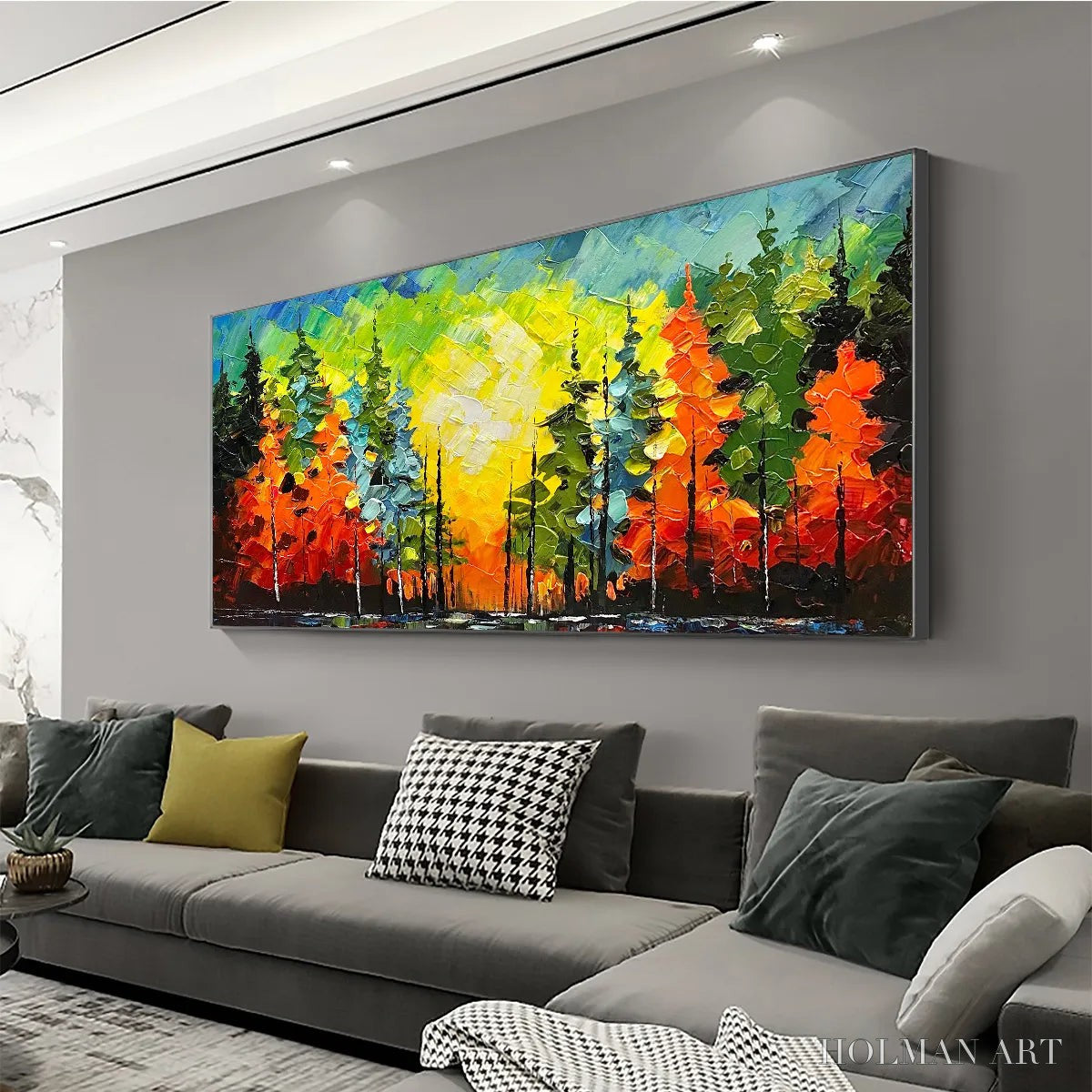 HOLMAN ART Autumn Symphony – Impasto Forest Painting in Vibrant Colors - image 4