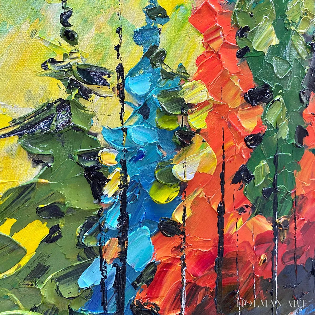 HOLMAN ART Autumn Symphony – Impasto Forest Painting in Vibrant Colors - image 5