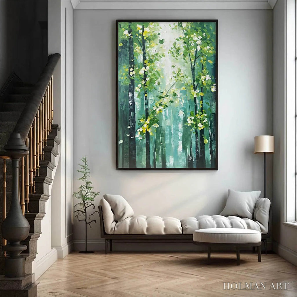 HOLMAN ART Emerald Grove – Forest Trees Nature Oil Painting - image 6