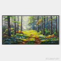 HOLMAN ART Forest Path – Forest Landscape Painting, Nature Trail, Green, Living Room, Bedroom, Office - image 1