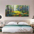 HOLMAN ART Forest Path – Forest Landscape Painting, Nature Trail, Green, Living Room, Bedroom, Office - image 2