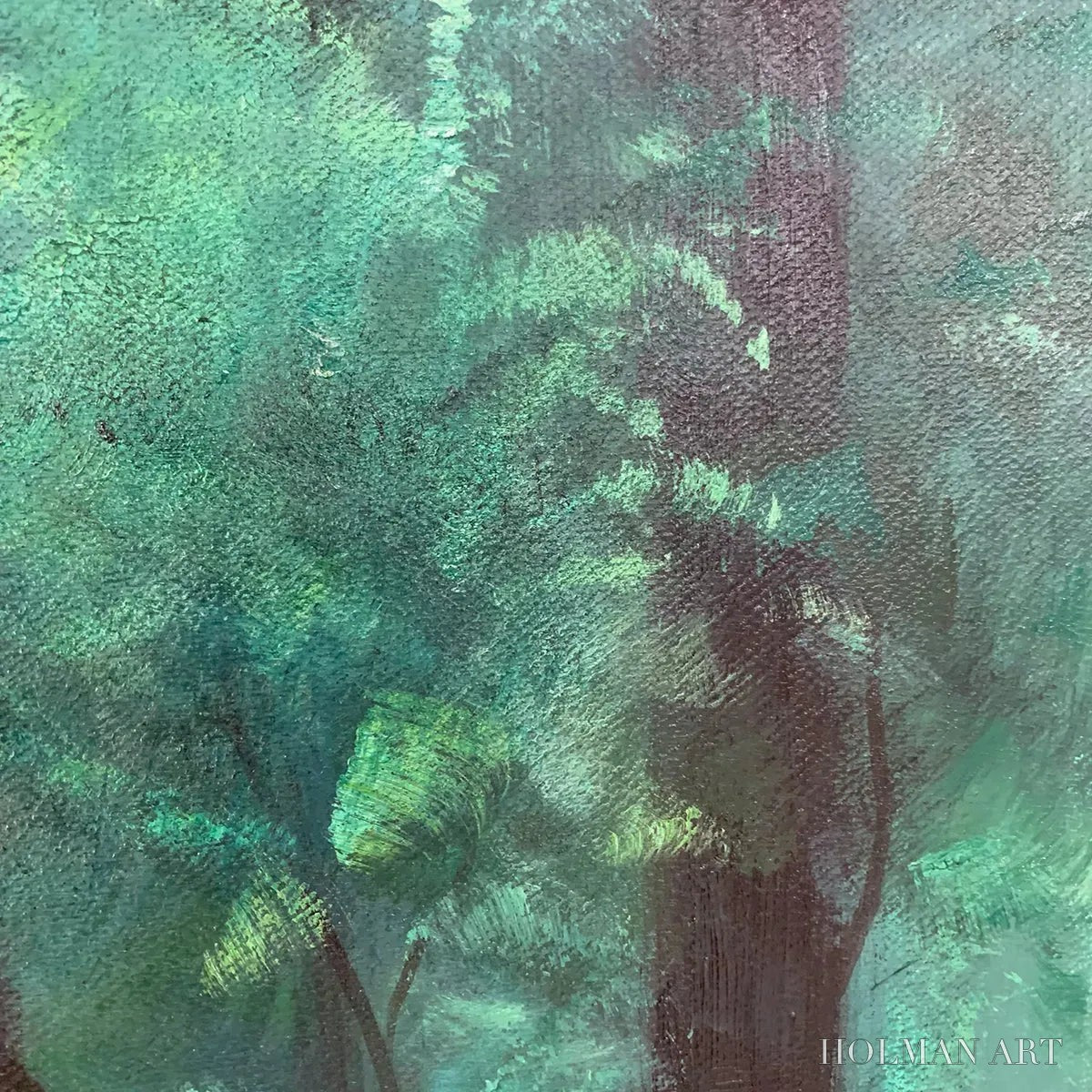 HOLMAN ART Emerald Forest Path – Vertical Forest Painting, Green Woodland Scene, Nature , Living Room - image 6