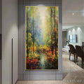 HOLMAN ART Autumn Woodland Stream – Vertical Landscape Oil Painting, Forest Scene with Stream, Fall Colors, Nature - image 2