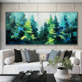 HOLMAN ART Emerald Forest – Panoramic Landscape Painting of an Evergreen Forest, Textured Impasto, Modern , Green - image 2