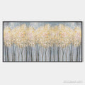HOLMAN ART Golden Haze – Panoramic Landscape Painting, Textured Trees - image 1