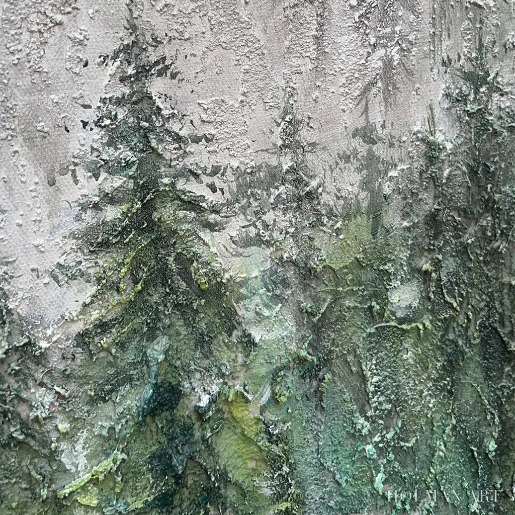 HOLMAN ART Emerald Mist – Panoramic Misty Forest Landscape Oil Painting - image 3