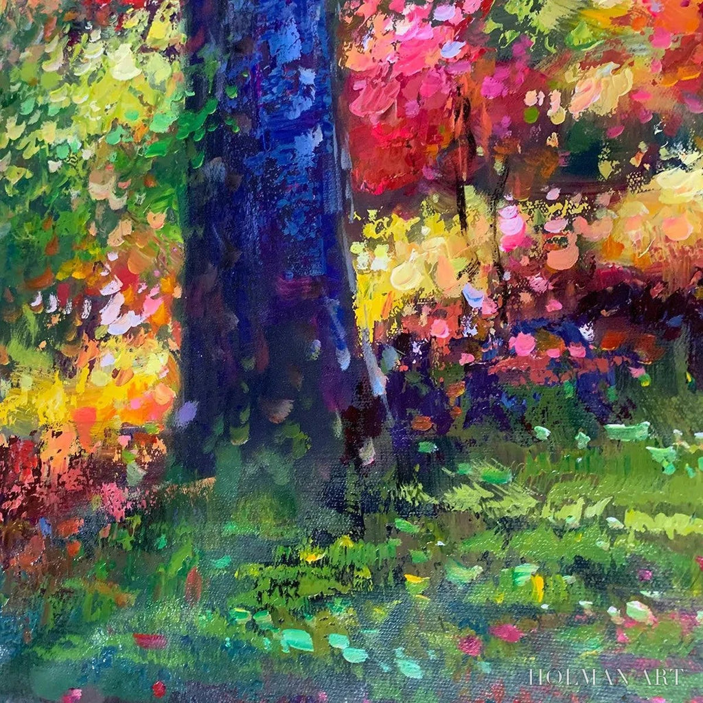 HOLMAN ART Autumn Forest Path – Panoramic Forest Landscape Painting, Autumn Colors , Nature Decor, Canvas Artwork - image 3