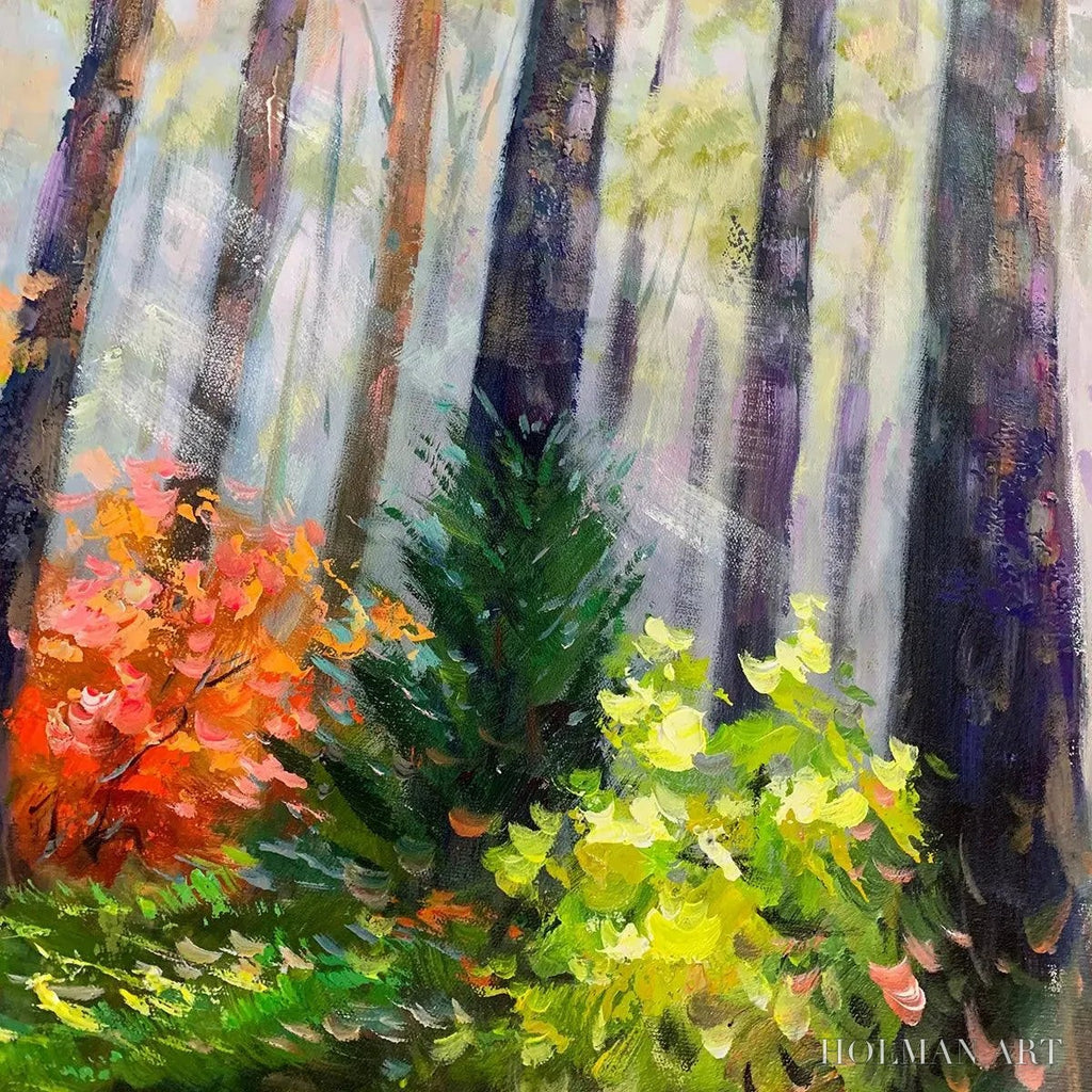 HOLMAN ART Autumn Forest Path – Panoramic Forest Landscape Painting, Autumn Colors , Nature Decor, Canvas Artwork - image 5