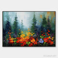 HOLMAN ART Wild Flower Meadow – Textured Floral Landscape Painting, Impasto , Panoramic Canvas, Nature Decor - image 1