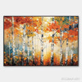 HOLMAN ART Autumn Aspen – Textured Forest Painting, Impasto , Horizontal Canvas, Fall Decor - image 1