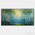 HOLMAN ART Birch Grove – Textured Forest Painting, Impasto , Horizontal Canvas, Birch Tree Decor - image 1