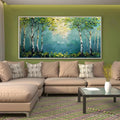 HOLMAN ART Birch Grove – Textured Forest Painting, Impasto , Horizontal Canvas, Birch Tree Decor - image 2