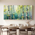 HOLMAN ART Aspen Grove – Textured Birch Tree Painting, Green and Yellow Forest , Panoramic Canvas, Nature-Inspired Decor - image 2