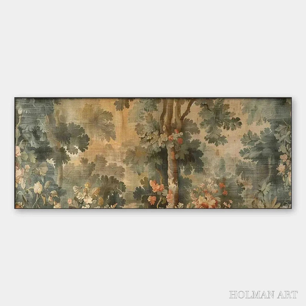 HOLMAN ART Antique Forest Tapestry Panoramic – Forest Tapestry Painting, Panoramic - image 1