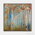 HOLMAN ART Golden Autumn Forest – Textured Autumn Forest Painting, Square - image 1
