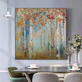 HOLMAN ART Golden Autumn Forest – Textured Autumn Forest Painting, Square - image 2