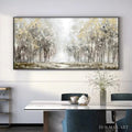 HOLMAN ART Golden Forest Path – Textured Forest Landscape Painting, Panoramic - image 2