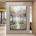 HOLMAN ART Golden Forest Path – Textured Forest Landscape Painting, Vertical - image 2