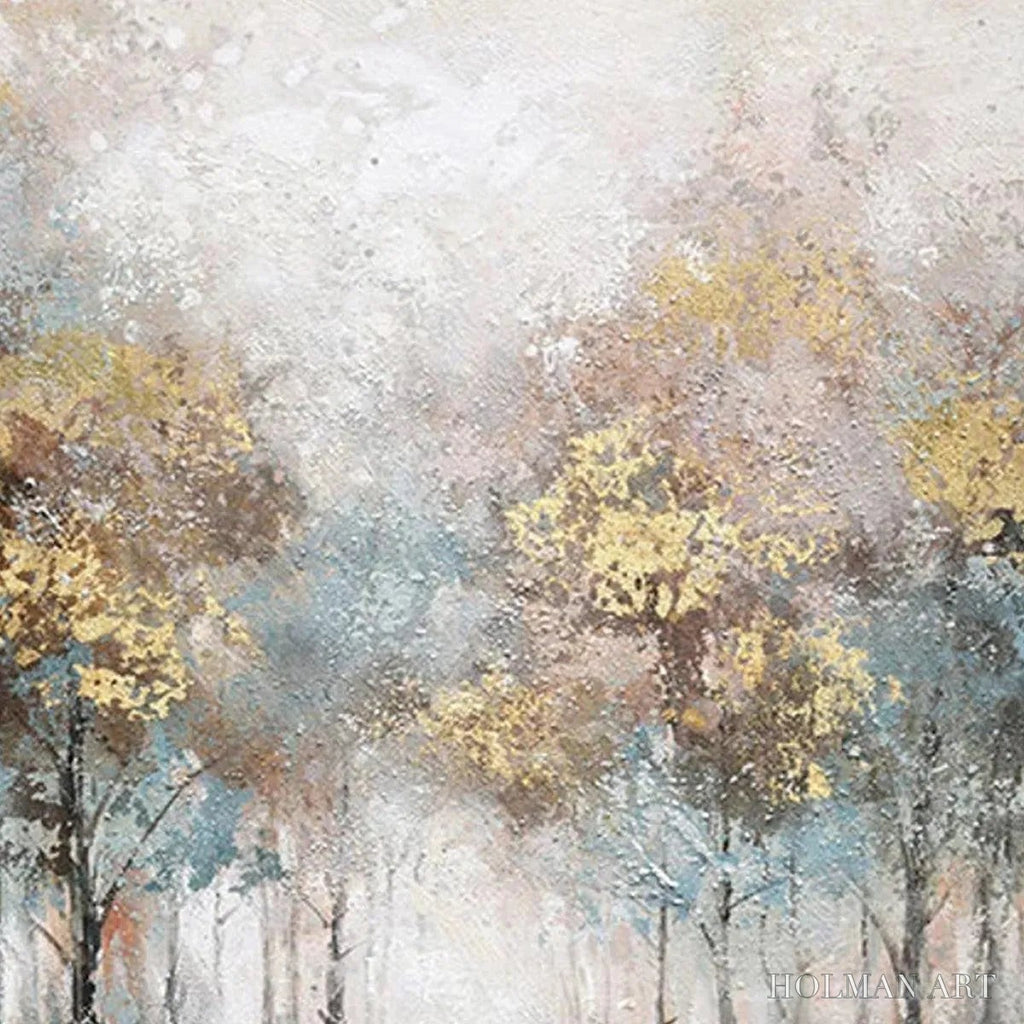 HOLMAN ART Golden Forest Path – Textured Forest Landscape Painting, Vertical - image 3