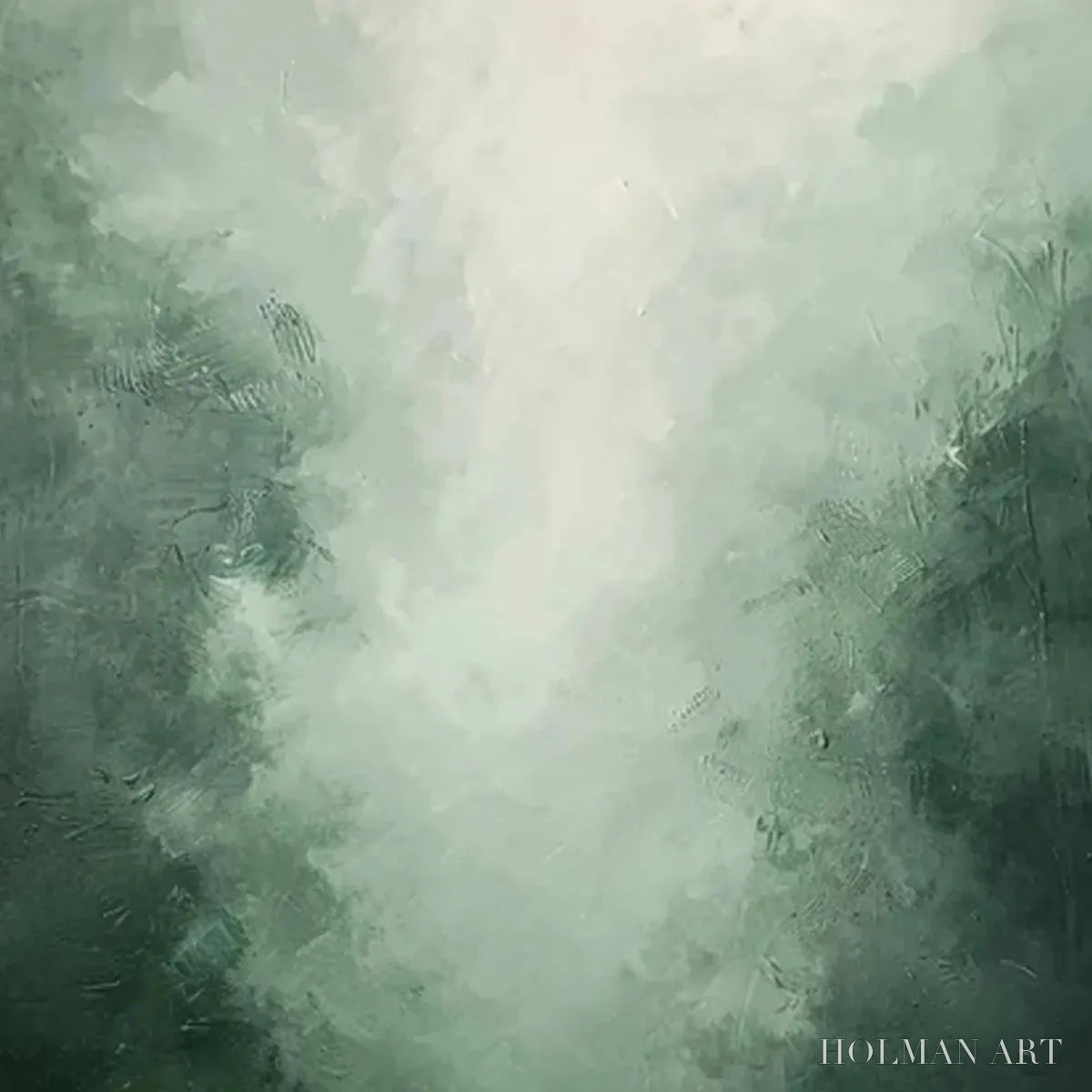 HOLMAN ART Misty Green Forest – Atmospheric Forest Landscape Painting, Vertical - image 3