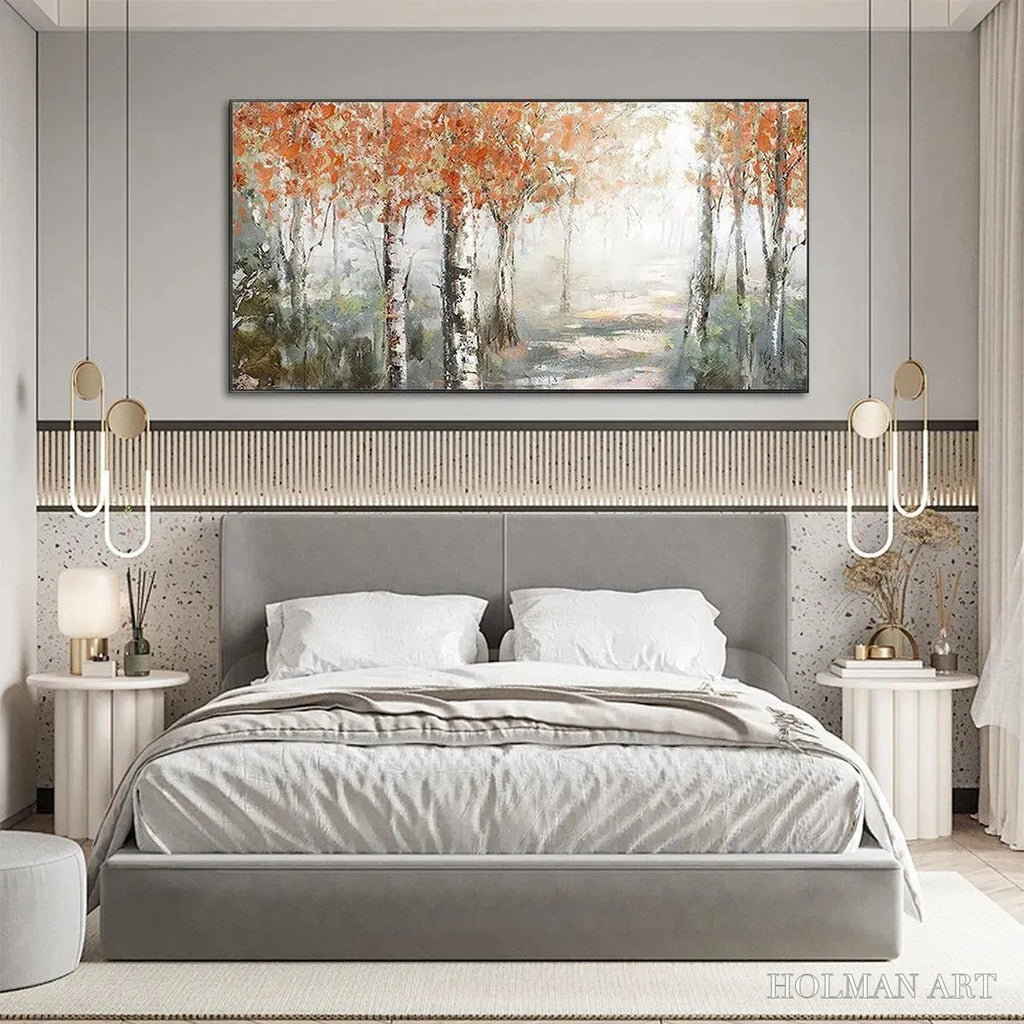 HOLMAN ART Autumn Whispers – Atmospheric Forest Landscape Painting, Horizontal - image 2