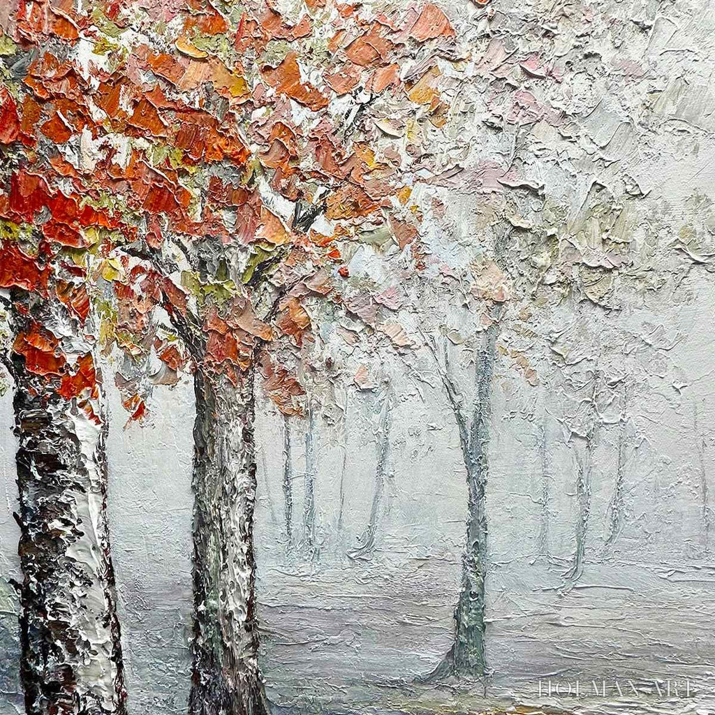 HOLMAN ART Autumn Whispers – Atmospheric Forest Landscape Painting, Horizontal - image 3