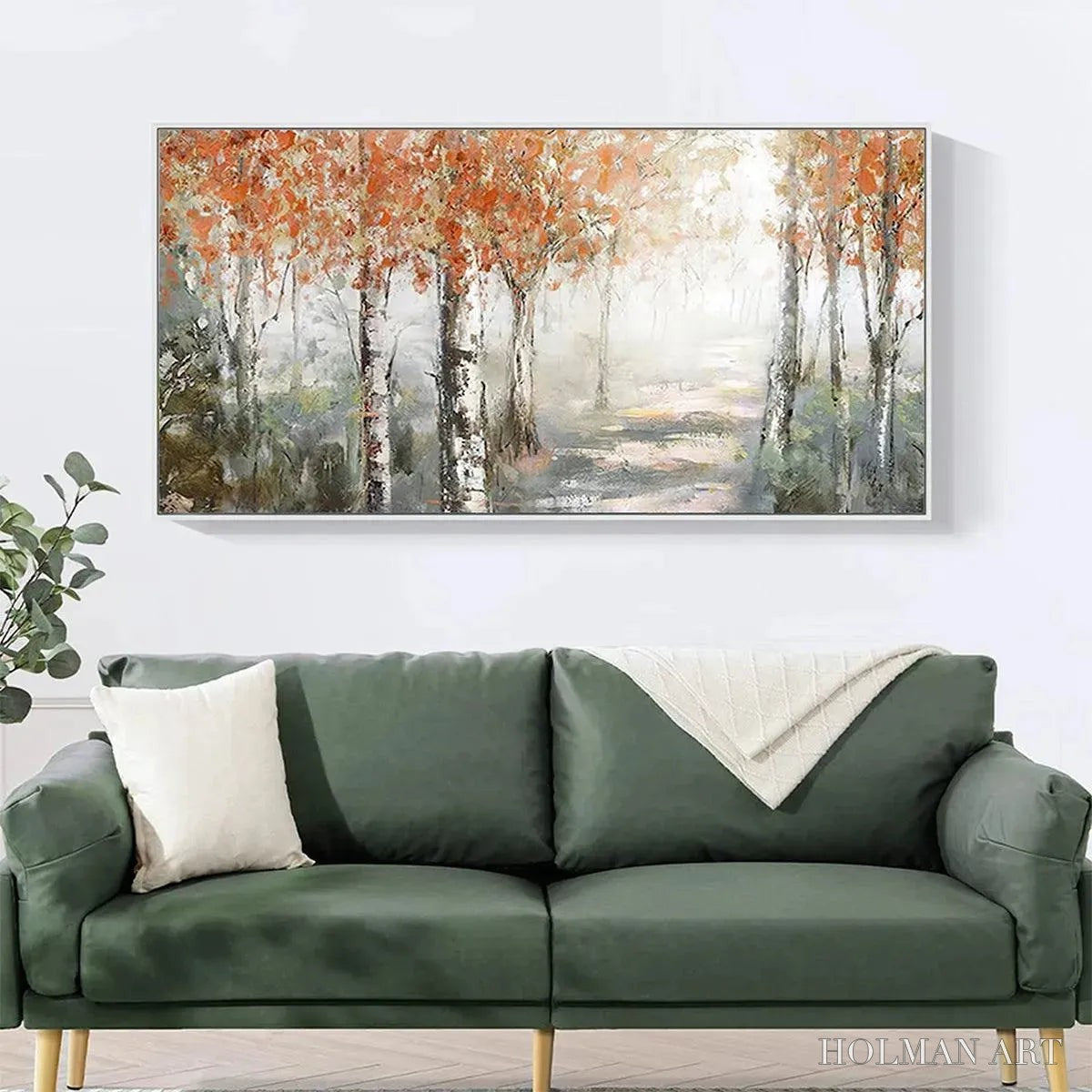 HOLMAN ART Autumn Whispers – Atmospheric Forest Landscape Painting, Horizontal - image 4
