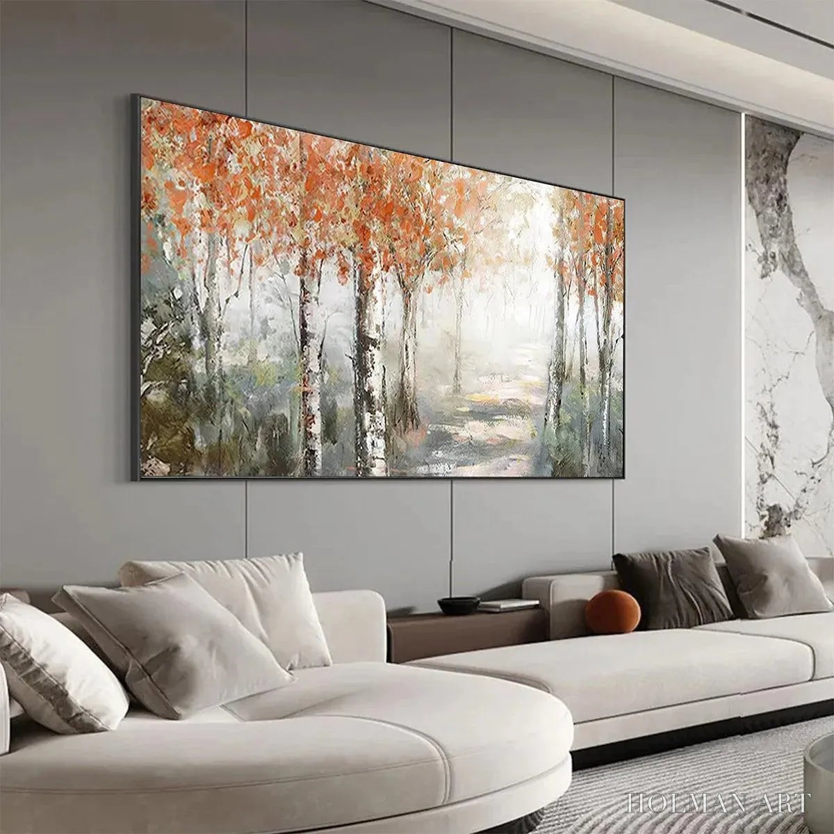 HOLMAN ART Autumn Whispers – Atmospheric Forest Landscape Painting, Horizontal - image 5