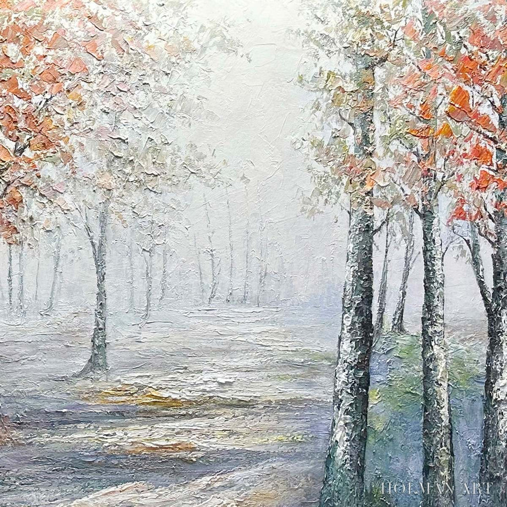 HOLMAN ART Autumn Whispers – Atmospheric Forest Landscape Painting, Horizontal - image 6