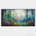 HOLMAN ART Whispering Woods – Impressionistic Forest Landscape Painting with Colorful Wildflowers - image 1