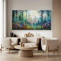 HOLMAN ART Whispering Woods – Impressionistic Forest Landscape Painting with Colorful Wildflowers - image 2
