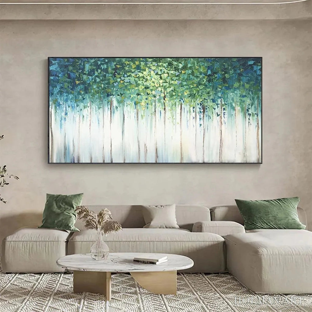 HOLMAN ART Emerald Forest – Abstract Forest Painting in Green and Blue - image 4