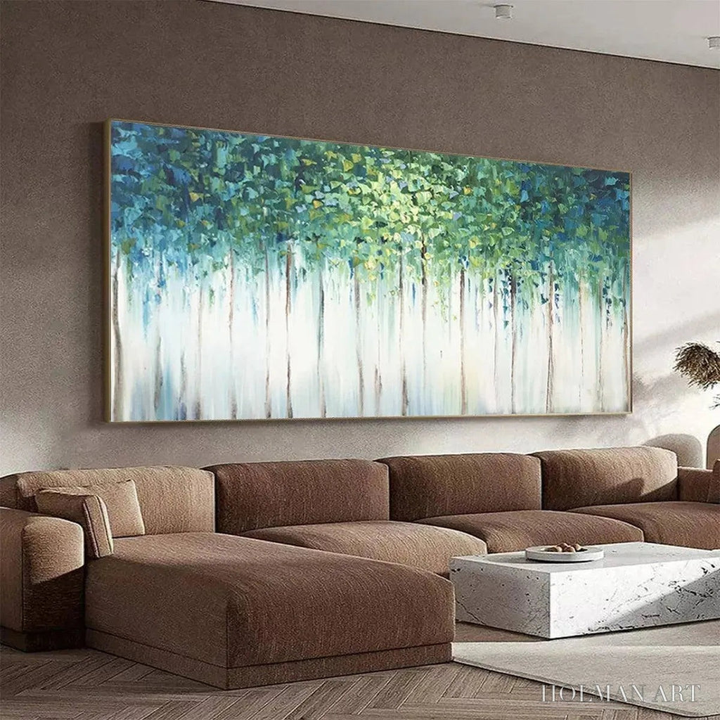 HOLMAN ART Emerald Forest – Abstract Forest Painting in Green and Blue - image 5