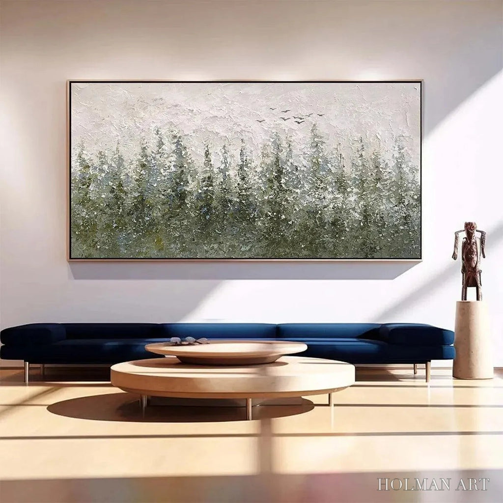 HOLMAN ART Misty Forest – Textured Atmospheric Forest Landscape Painting - image 2