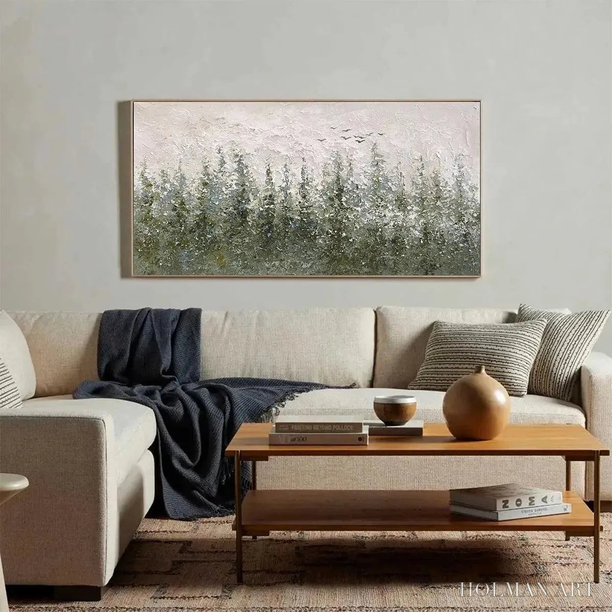HOLMAN ART Misty Forest – Textured Atmospheric Forest Landscape Painting - image 4
