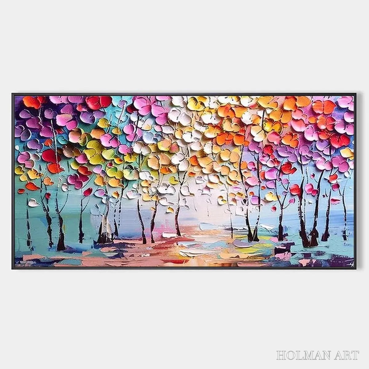 HOLMAN ART Enchanted Forest – Textured Impasto Forest Painting in Vibrant Colors - image 1