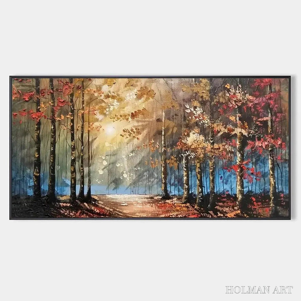 HOLMAN ART Autumn Trail – Textured Autumn Forest Landscape Painting - image 1