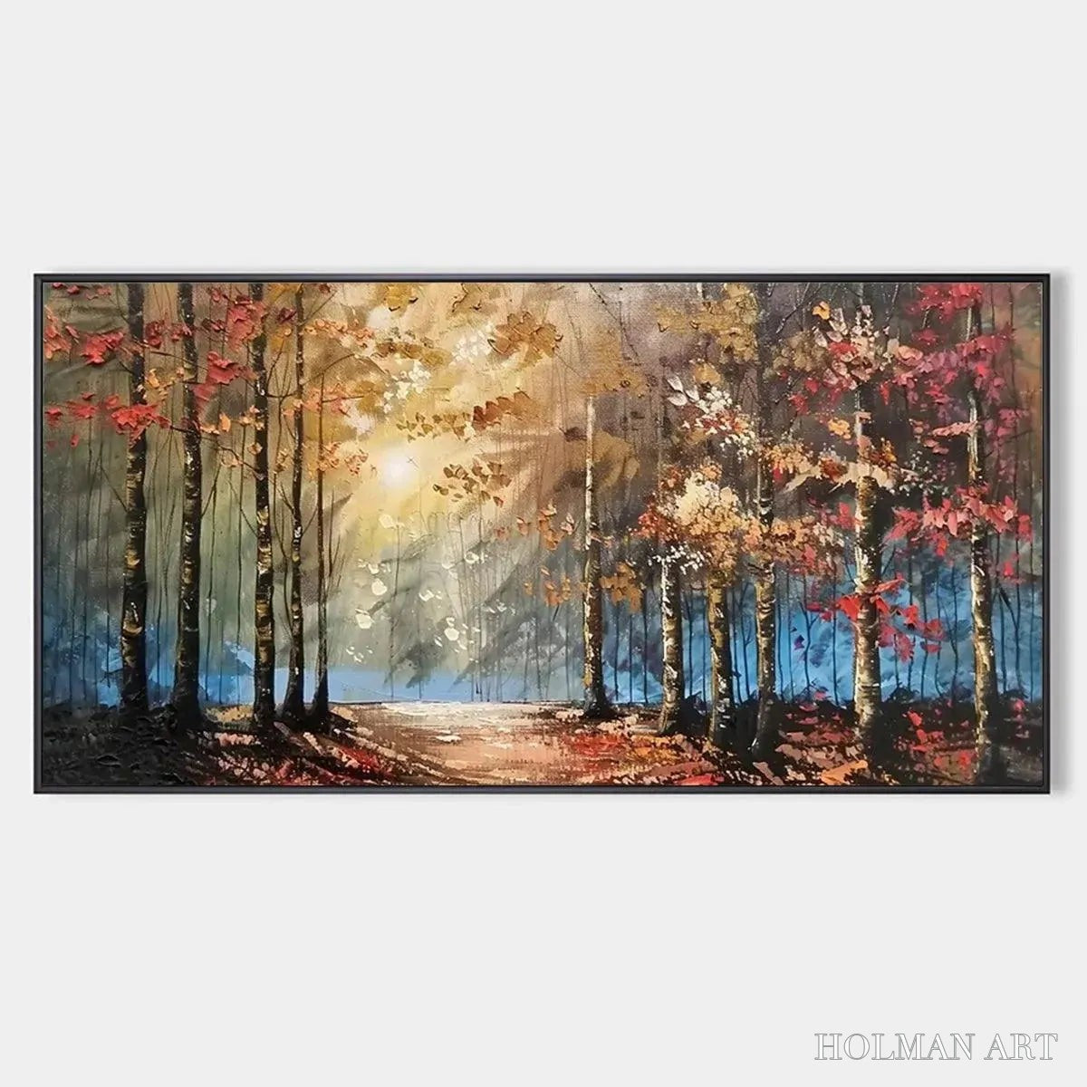 HOLMAN ART Autumn Trail – Textured Autumn Forest Landscape Painting - image 1