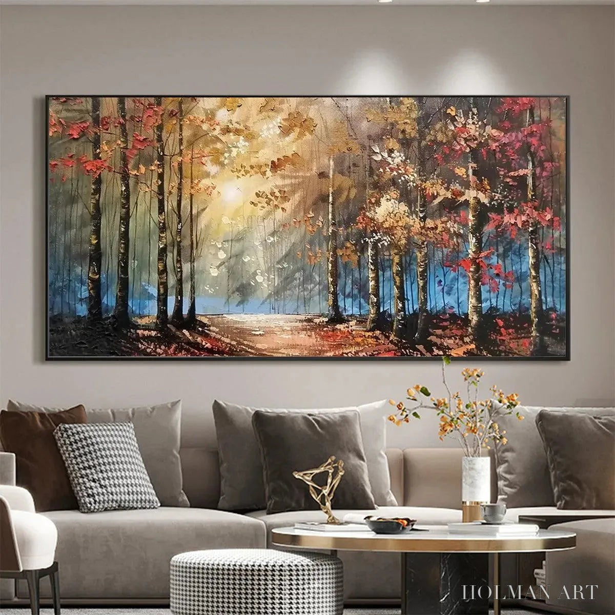 HOLMAN ART Autumn Trail – Textured Autumn Forest Landscape Painting - image 2