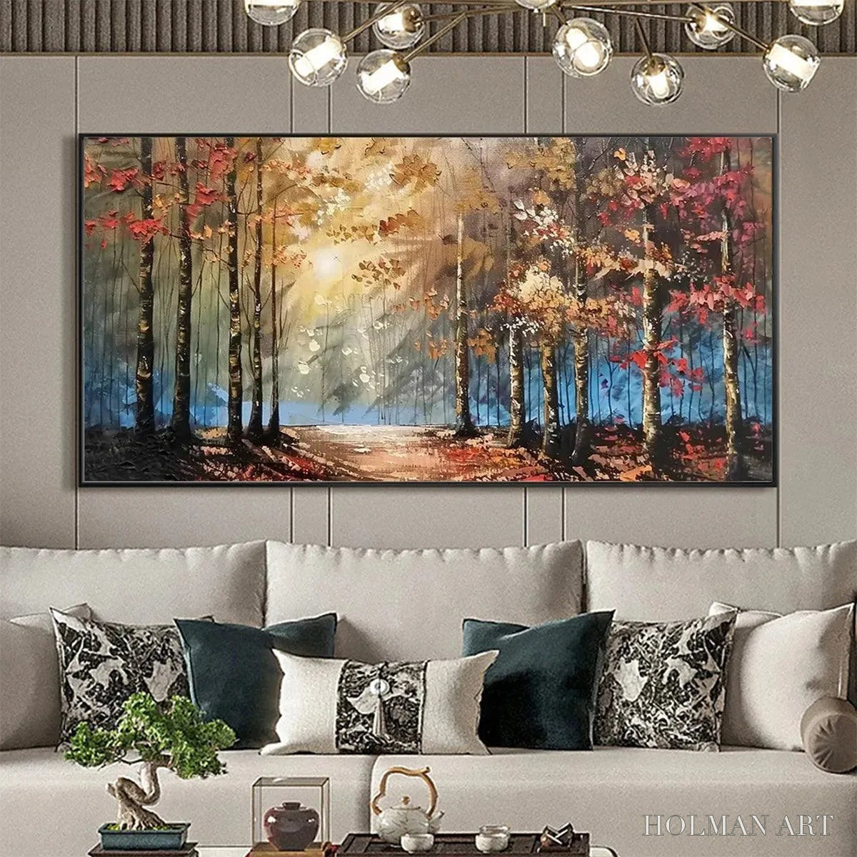 HOLMAN ART Autumn Trail – Textured Autumn Forest Landscape Painting - image 5