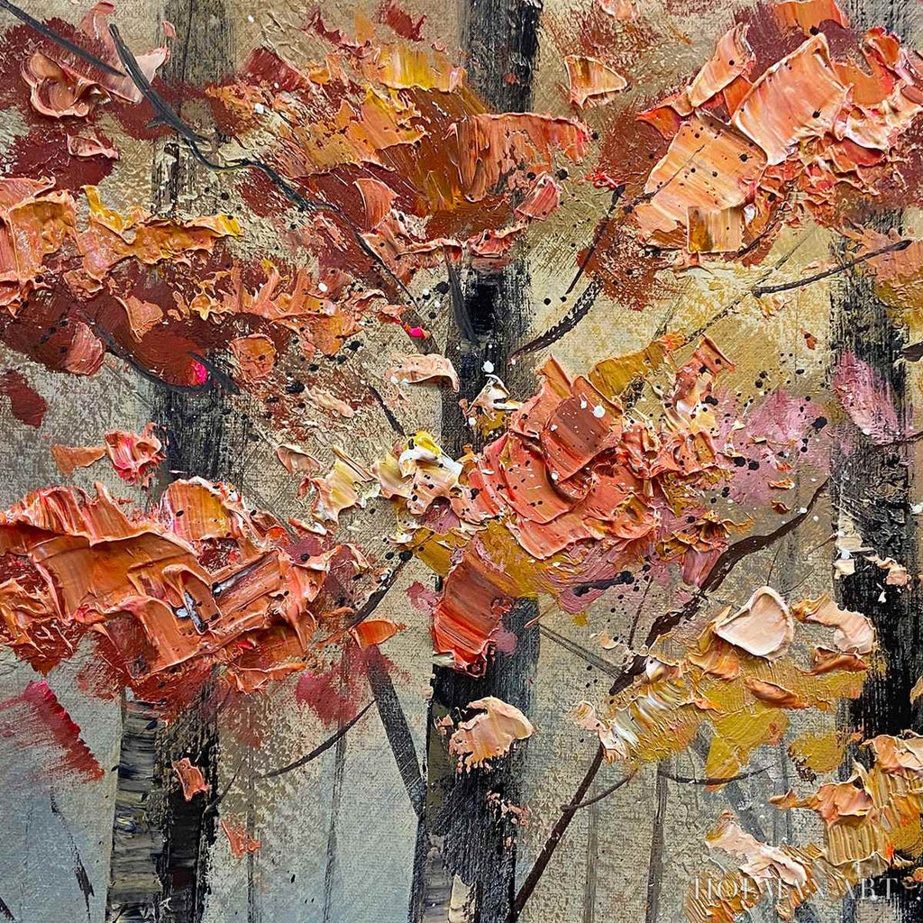 HOLMAN ART Autumn Trail – Textured Autumn Forest Landscape Painting - image 6