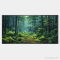 HOLMAN ART Forest Path – Panoramic Green Forest Landscape Painting - image 1