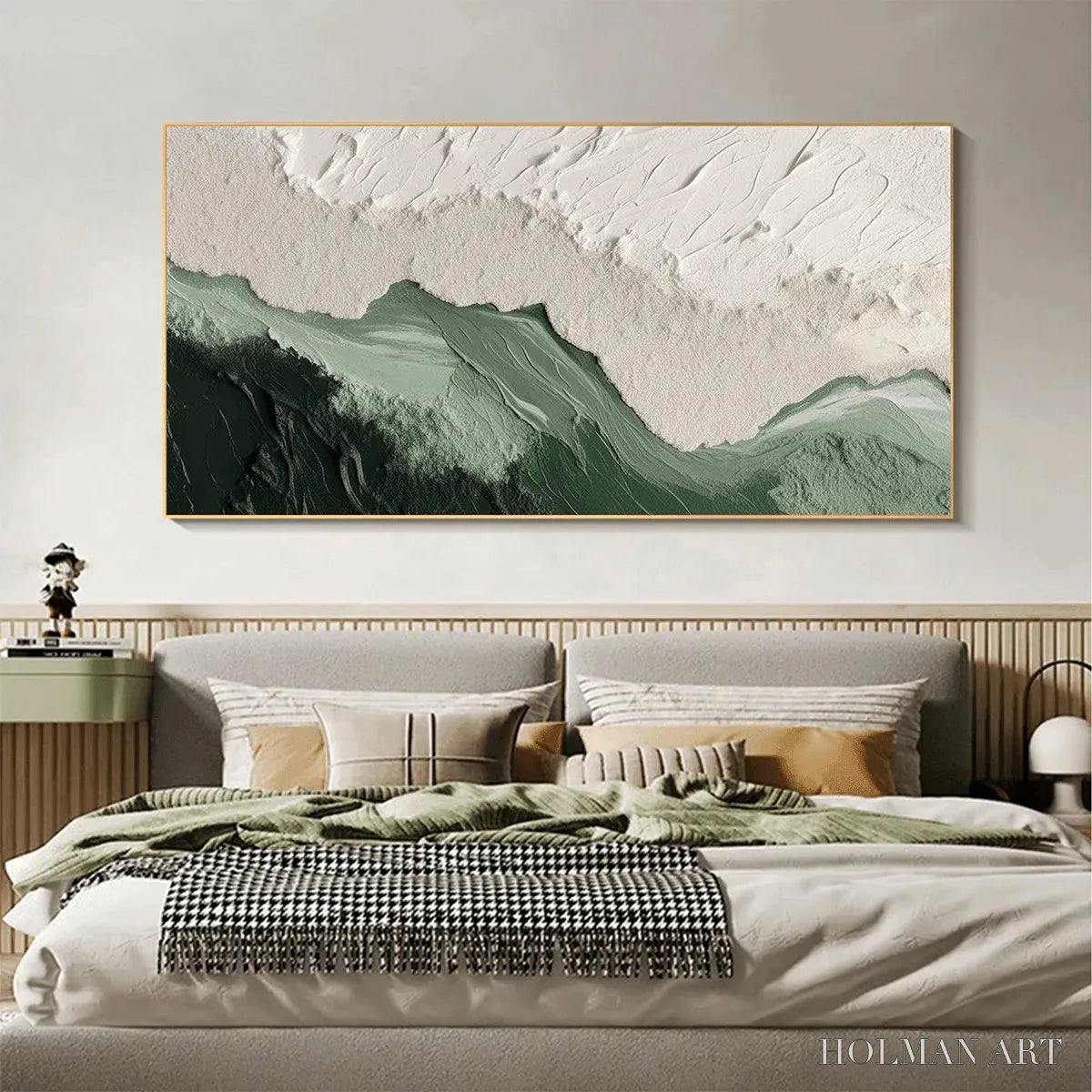 HOLMAN ART Sage River – Green and White Abstract Landscape Impasto Painting - image 5