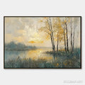 HOLMAN ART Golden Birch Lake – Golden Lake Birch Landscape - image 1