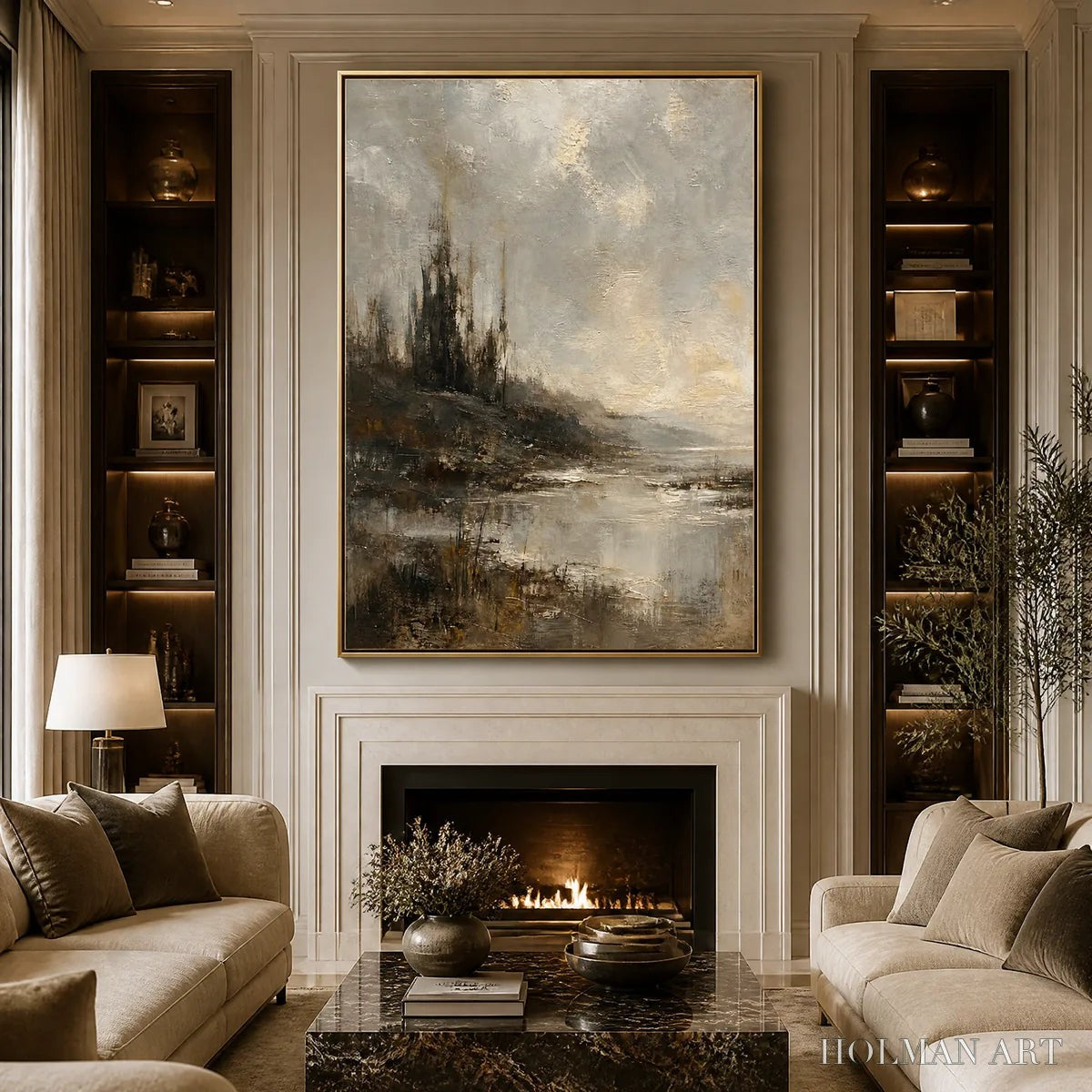 HOLMAN ART Tarnished Lake – Moody Lake Landscape Painting - image 2