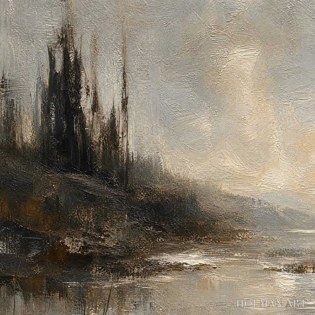 HOLMAN ART Tarnished Lake – Moody Lake Landscape Painting - image 3