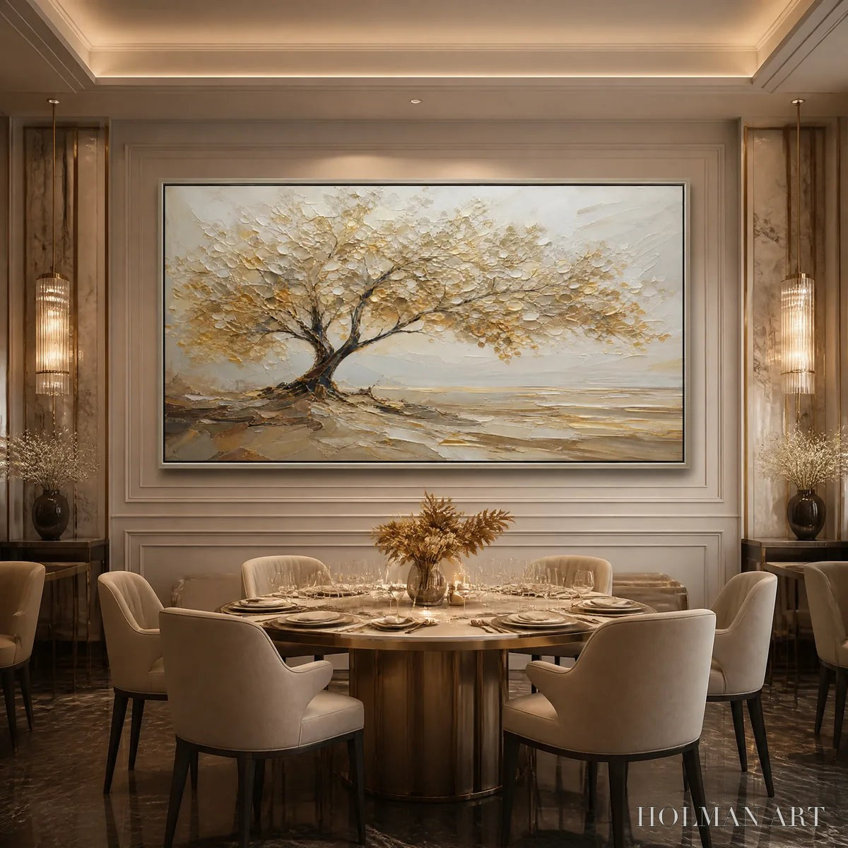 HOLMAN ART Solitary Sand Tree – Beige Lone Tree Landscape - image 2